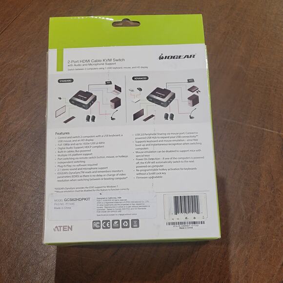 IOGEAR GCS62HDPKIT 2-Port HDMI and DisplayPort Cable KVM Kit with Audio Open box - Picture 4 of 11